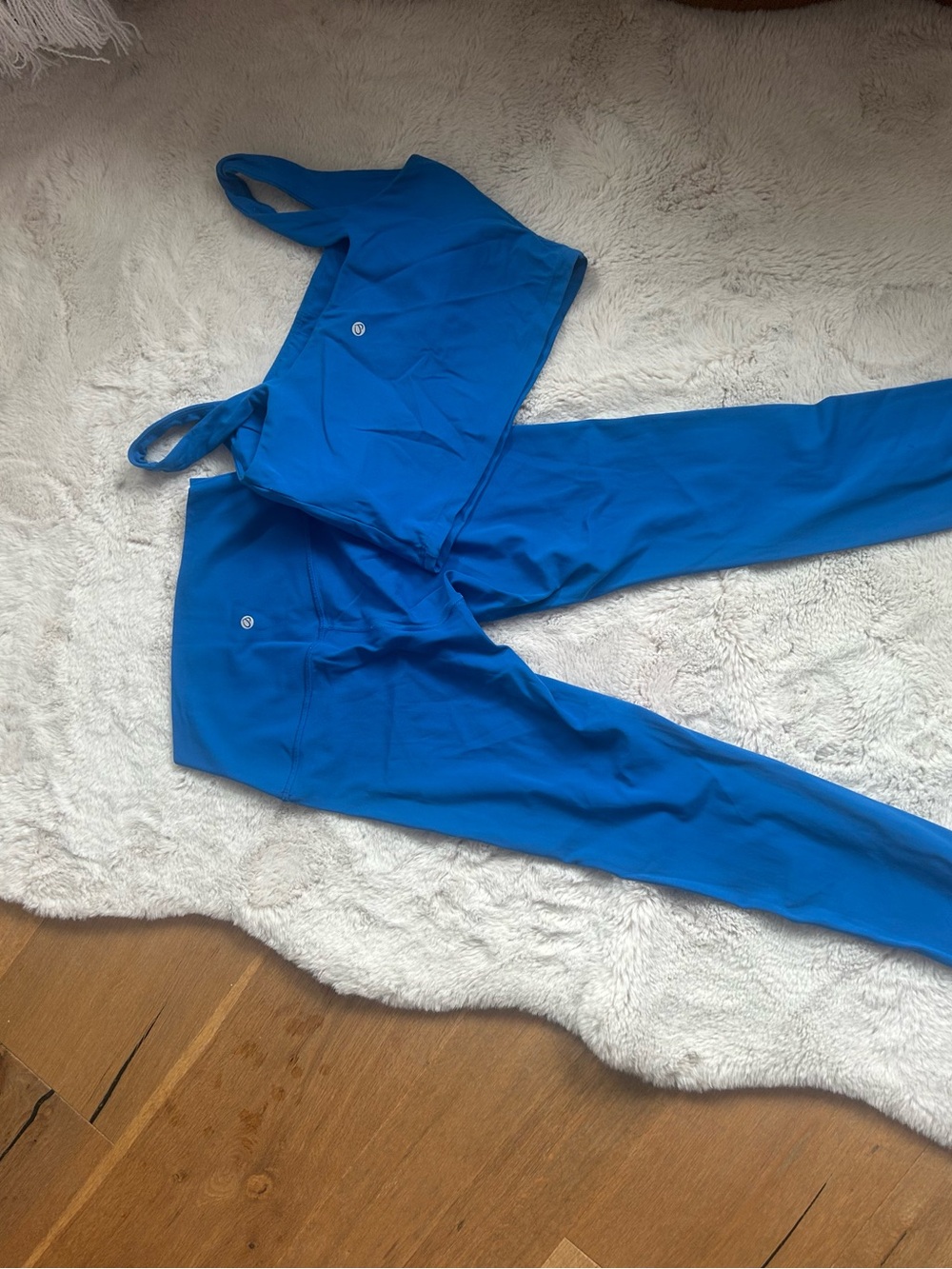 CRZ YOGA royal blue Leggings and Matching crop top set